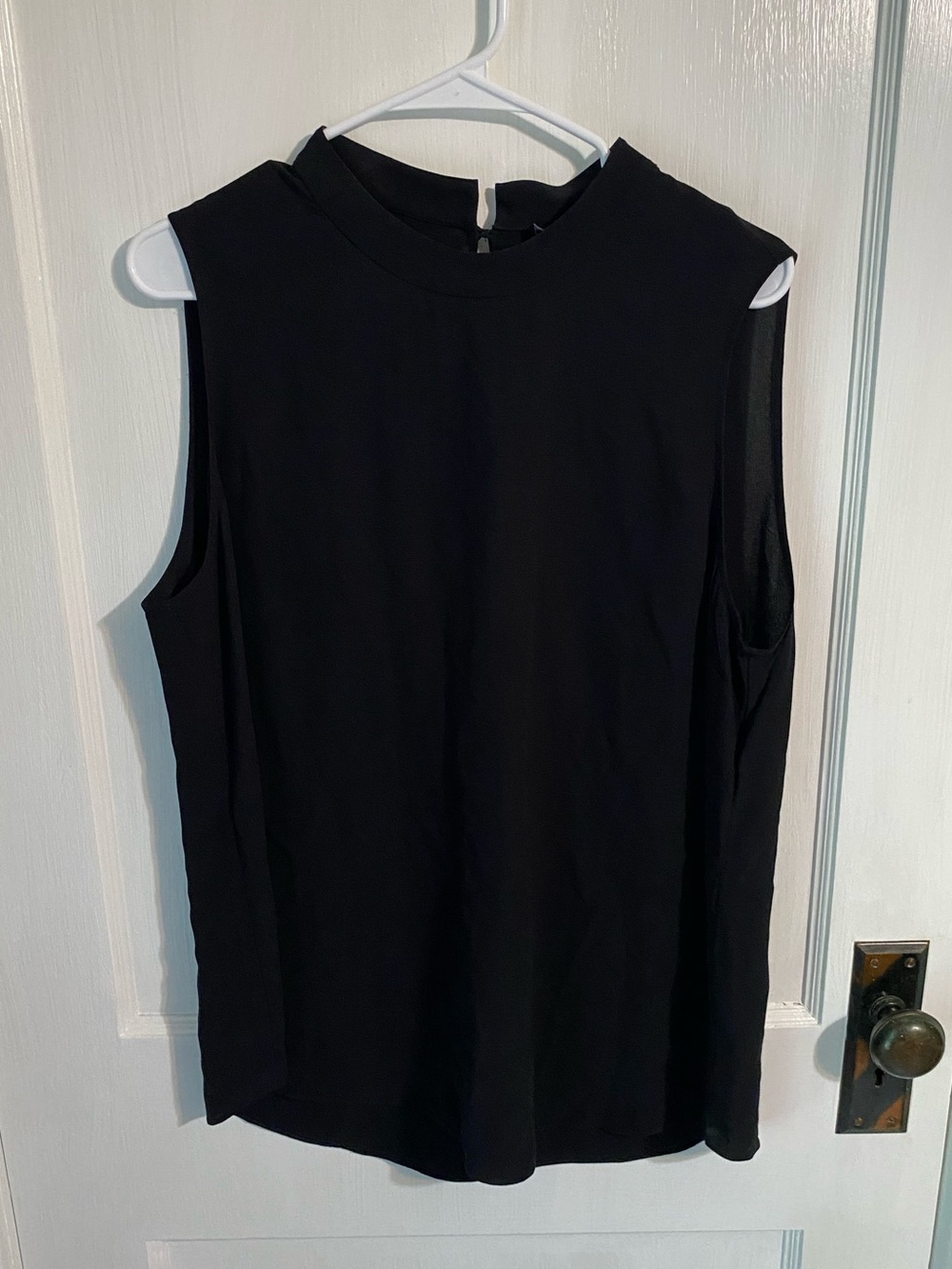 Eileen Fisher black sleeveless tunic